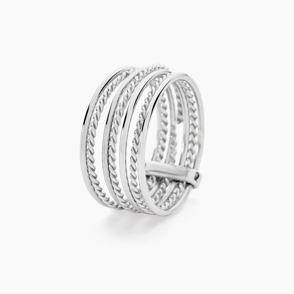 Bague Afiwa Argent Blanc - Bagues grosses Femme | Marc Orian