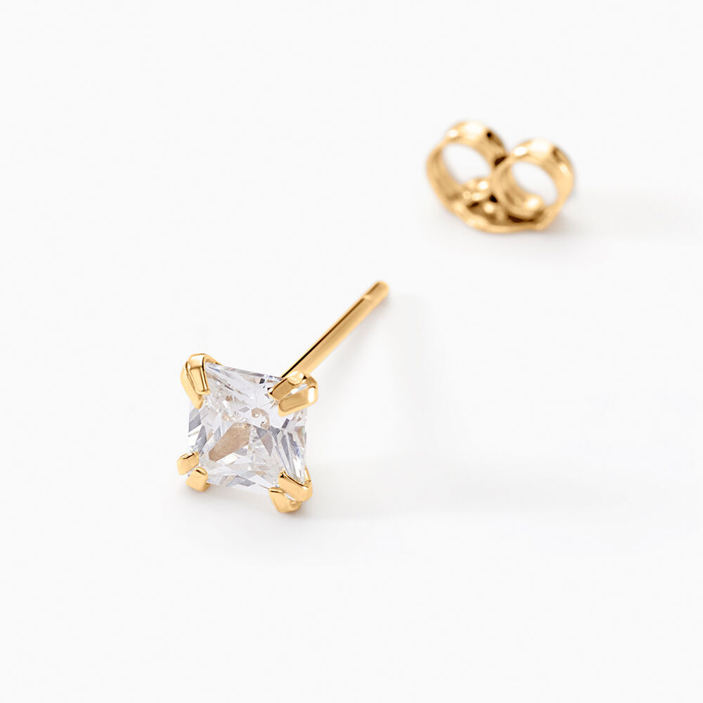 Boucles D'oreilles Puces Doreen Or Jaune Oxyde De Zirconium - Puces Famille | Marc Orian