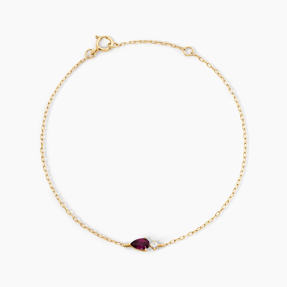 Bracelet Lylia Or Jaune Rhodolite Oxyde De Zirconium - Bracelets cha&icirc;nes Femme | Marc Orian