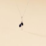 Collier Navette Or Blanc Saphir - Colliers avec pierres Femme | Marc Orian