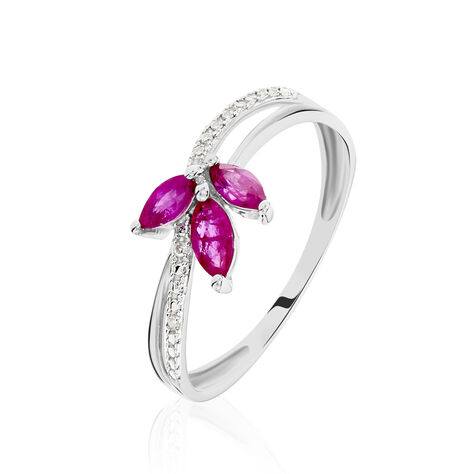 Bague Maura Or Blanc Rubis Et Diamant - Bagues Femme | Marc Orian