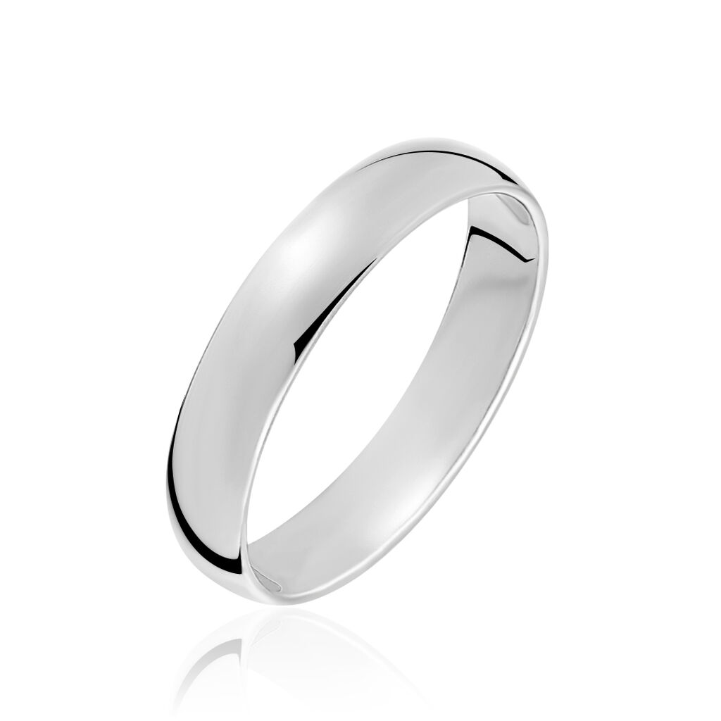 Alliance Pembe Demi Jonc Classique Argent Blanc - Alliances personnalisées Femme | Marc Orian