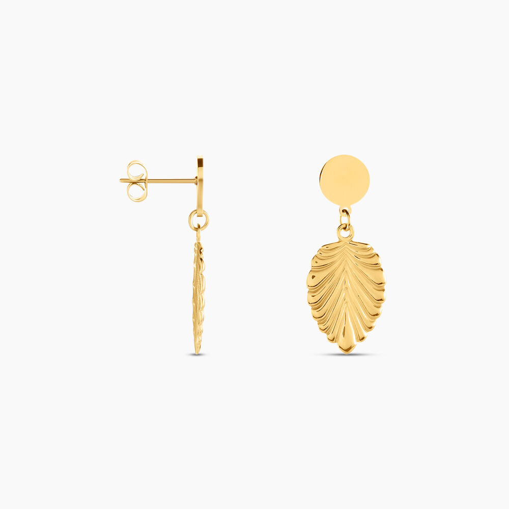 Boucles D'oreilles Pendantes Hristina Acier Jaune - Pendantes Femme | Marc Orian