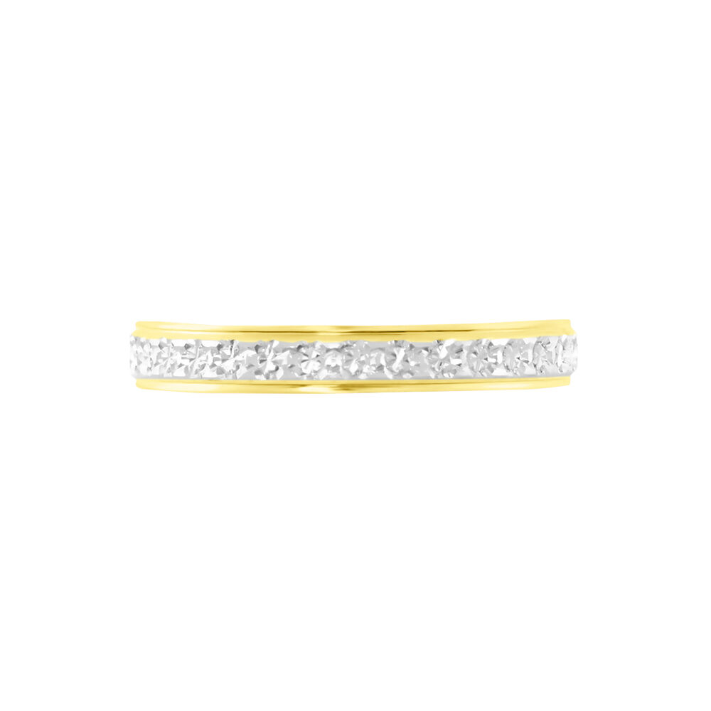 Alliance Grain De Folie Diamantee Ruban Plat Or Bicolore - Alliances duo Famille | Marc Orian