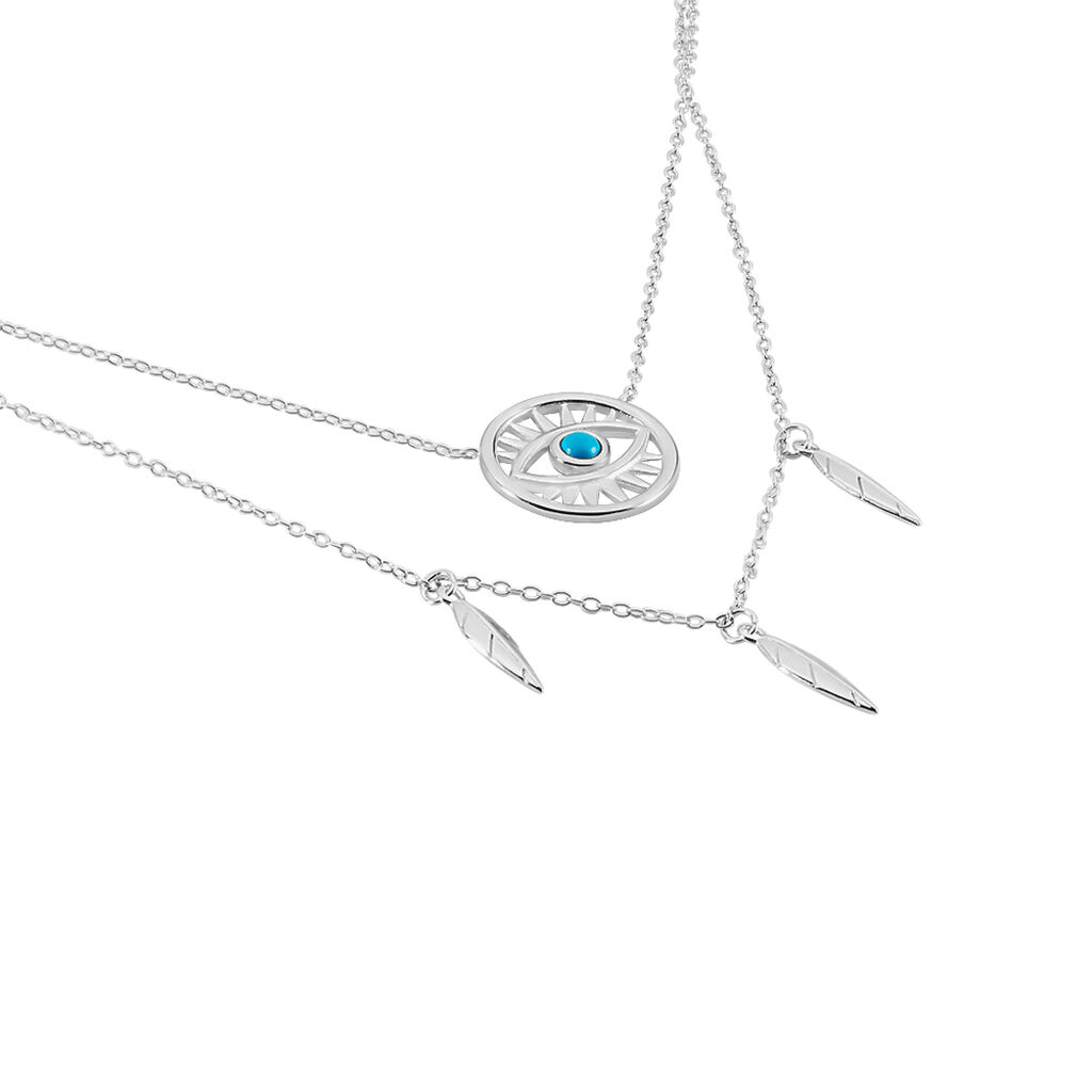 Collier Gipsy Argent Blanc Pierre De Synthese - Colliers Femme | Marc Orian