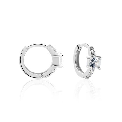 Créoles Argent Blanc Gregh Oxydes De Zirconium - Créoles Femme | Marc Orian