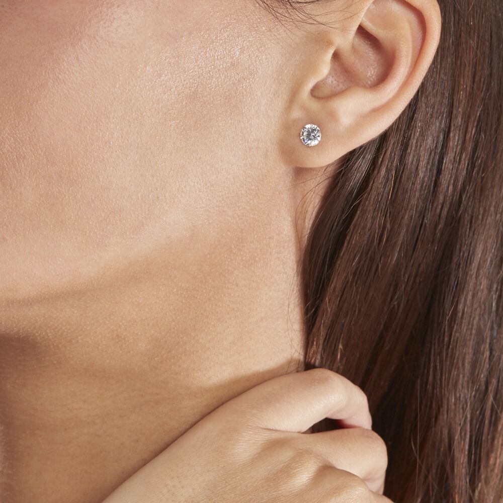 Boucles D'oreilles Puces Or Jaune Katherina Oxyde De Zirconium - Puces Femme | Marc Orian