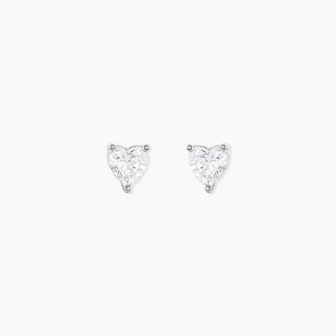 Boucles D'oreilles Puces Breana Argent Blanc Oxyde De Zirconium - Puces Femme | Marc Orian