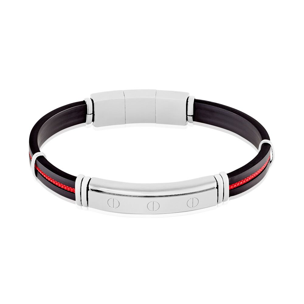 Bracelet Jourdan Magnus Caoutchouc Bleu - Bracelets cordons Homme | Marc Orian