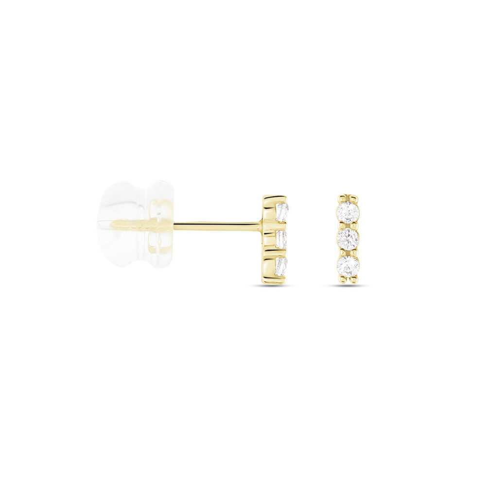 Boucles D'oreilles Puces Youssa Barrettes Or Jaune Oxyde De Zirconium - Puces Femme | Marc Orian