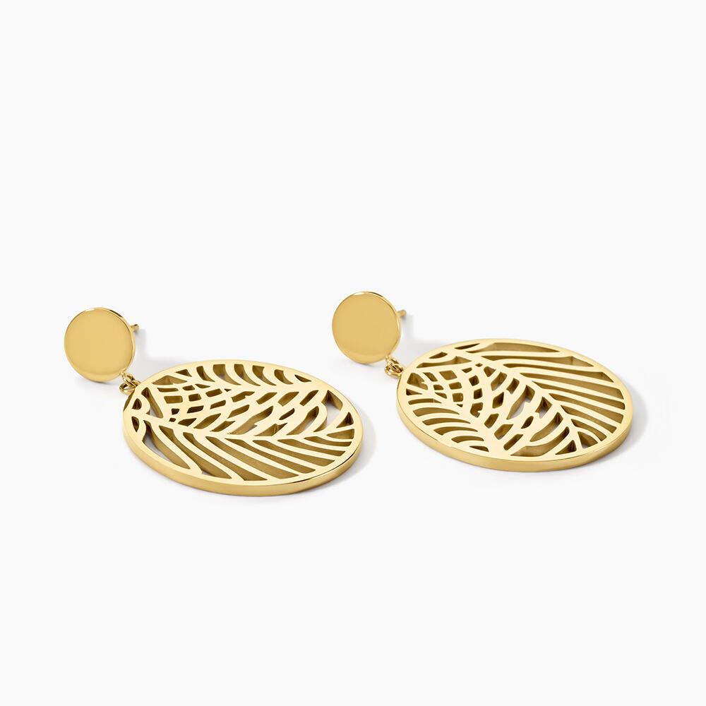 Boucles D'oreilles Pendantes Acier Dor&eacute; Jami - Pendantes Femme | Marc Orian