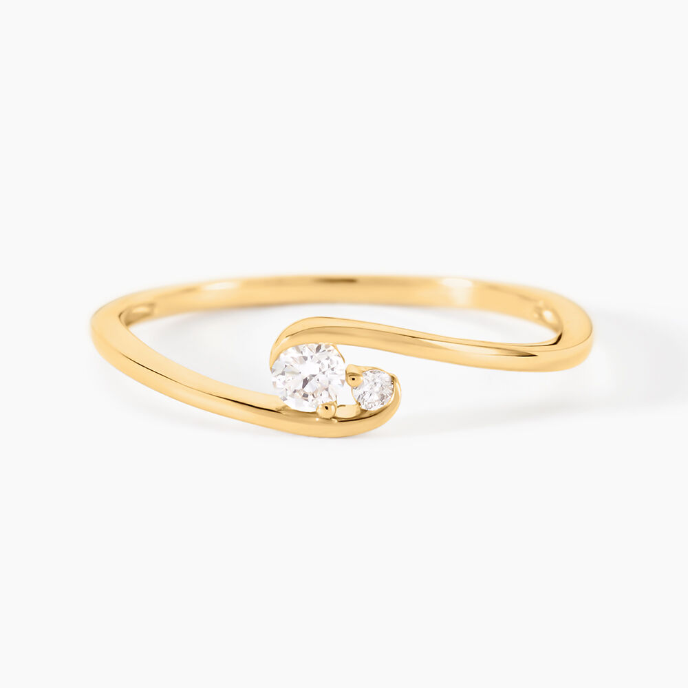 Bague Serenya  Or Jaune Diamant Synth&eacute;tique - Solitaires Femme | Marc Orian