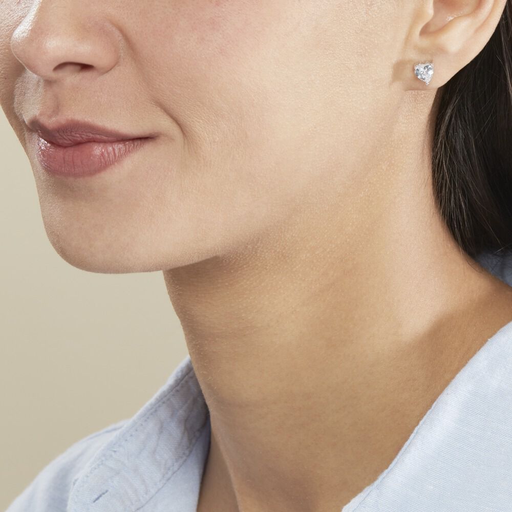 Boucles D'oreilles Puces Breana Argent Blanc Oxyde De Zirconium - Puces Femme | Marc Orian