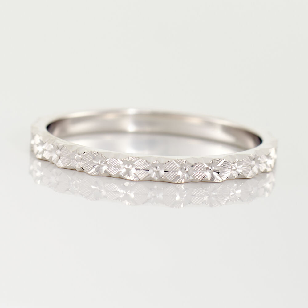 Alliance Marziale Ruban Plat Or Blanc - Alliances duo Femme | Marc Orian