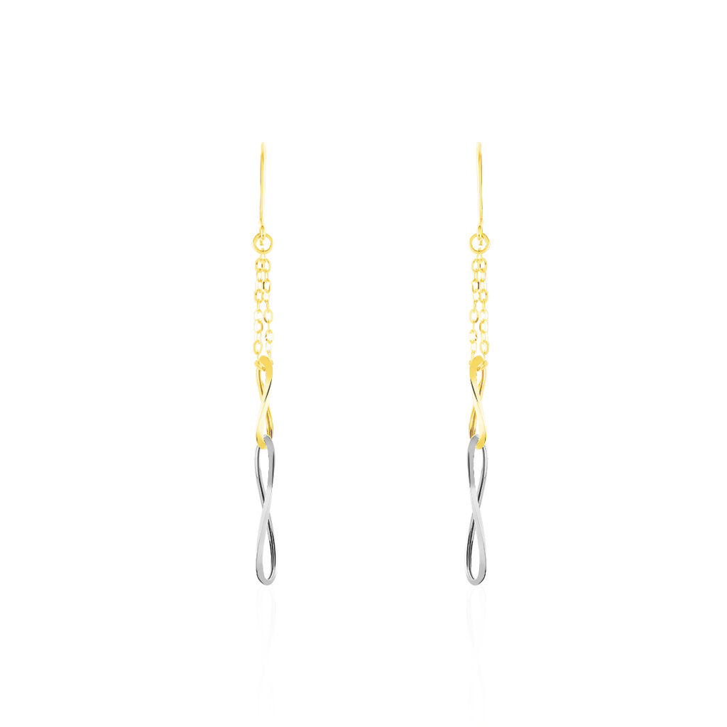 Boucles D'oreilles Pendantes Benedicte Or Bicolore - Pendantes Femme | Marc Orian