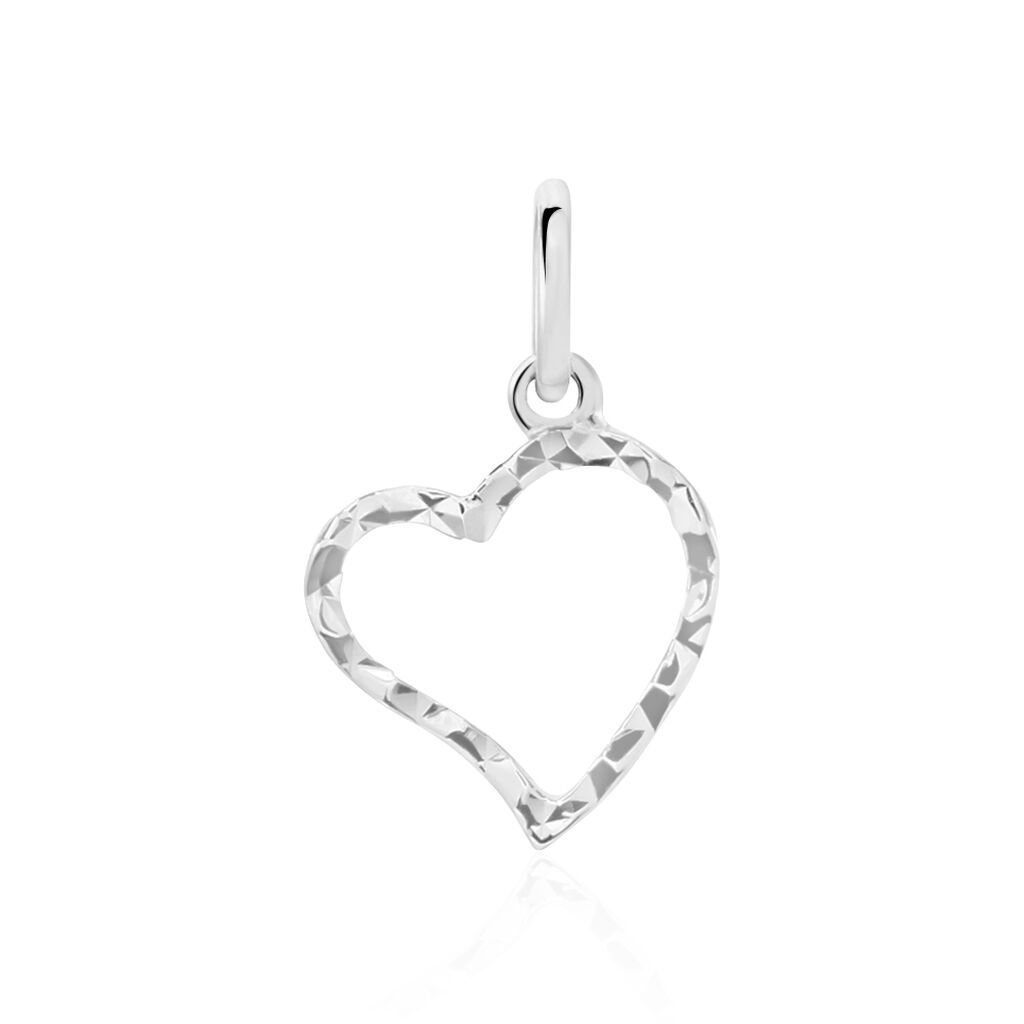 Pendentif Heck Coeur Strie Or Blanc - Pendentifs Femme | Marc Orian
