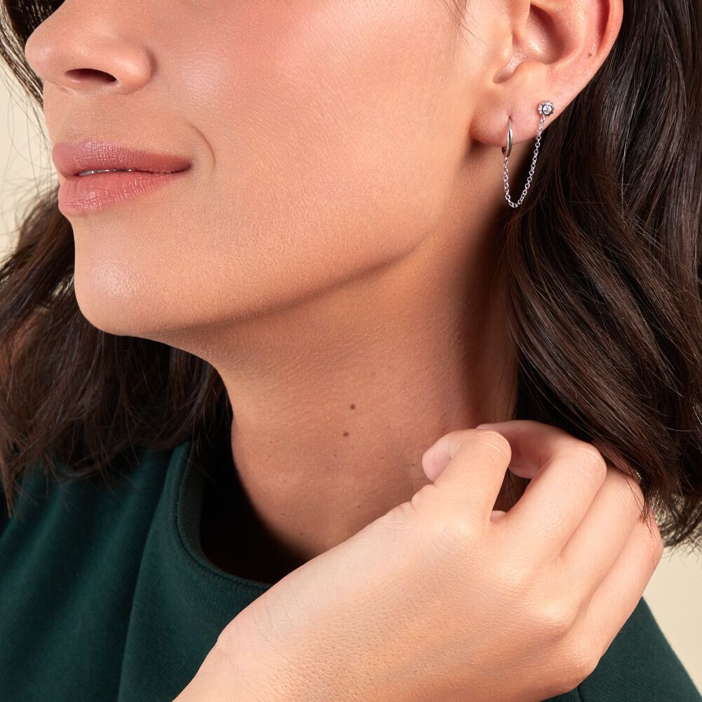 Boucles D'oreilles Dépareillées Macha Argent Blanc Oxyde De Zirconium - Boucles d'oreilles Femme | Marc Orian