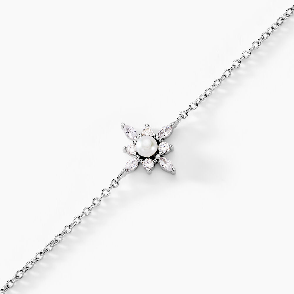 Bracelet Rhoda Argent Blanc Perle De Culture Oxyde De Zirconium - Bracelets chaînes Femme | Marc Orian