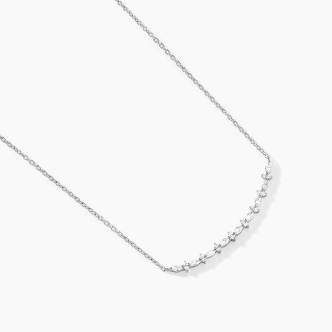 Collier Naura Argent Blanc Oxyde De Zirconium - Colliers avec pierres Femme | Marc Orian
