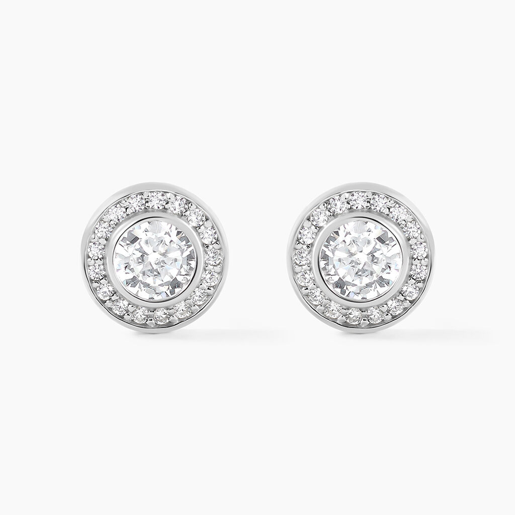 Boucles D'oreilles Puces Marquise Argent Blanc Oxyde De Zirconium - Puces Femme | Marc Orian