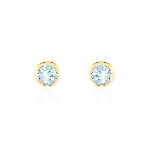 Boucles D'oreilles Puces Edy Serti Clos Or Jaune Topaze - Puces Femme | Marc Orian
