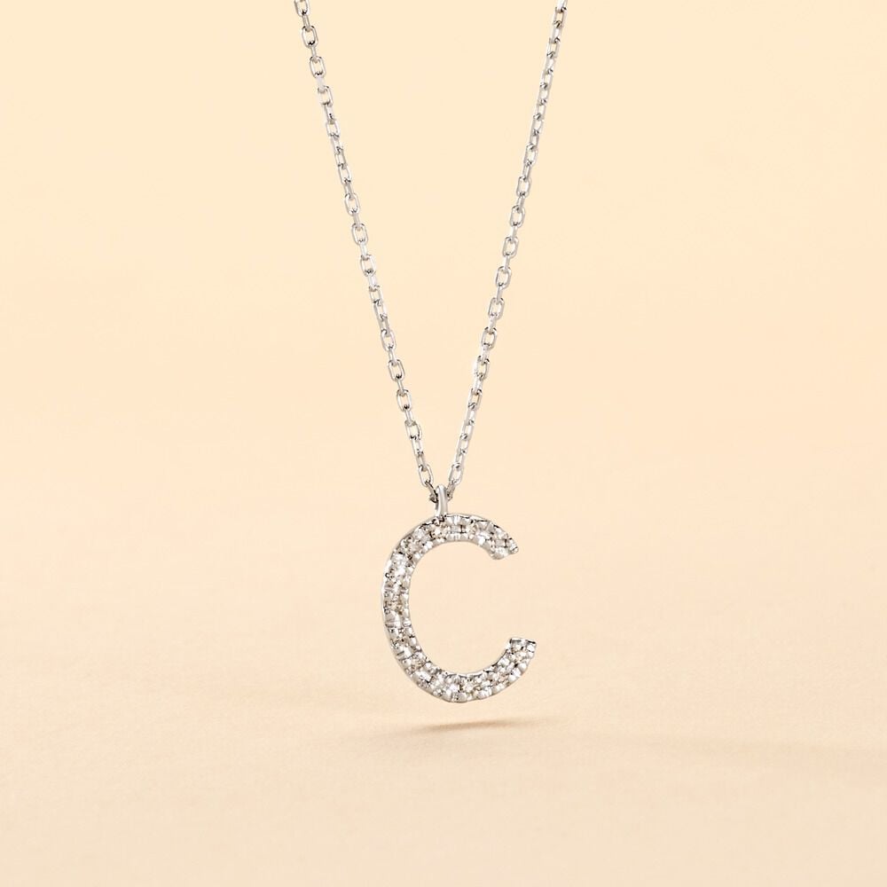 Collier Oran Or Blanc Diamant - Colliers avec pierres Femme | Marc Orian