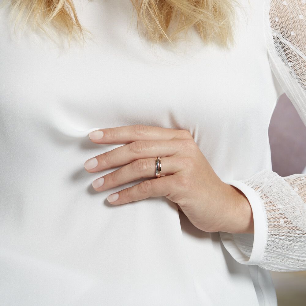 Alliance Entrelacee Ruban Plat Or Tricolore - Alliances duo Unisex | Marc Orian