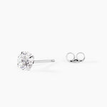 Boucle D'oreille Puce Unitaire Niels Argent Blanc Oxyde De Zirconium - Puces Homme | Marc Orian