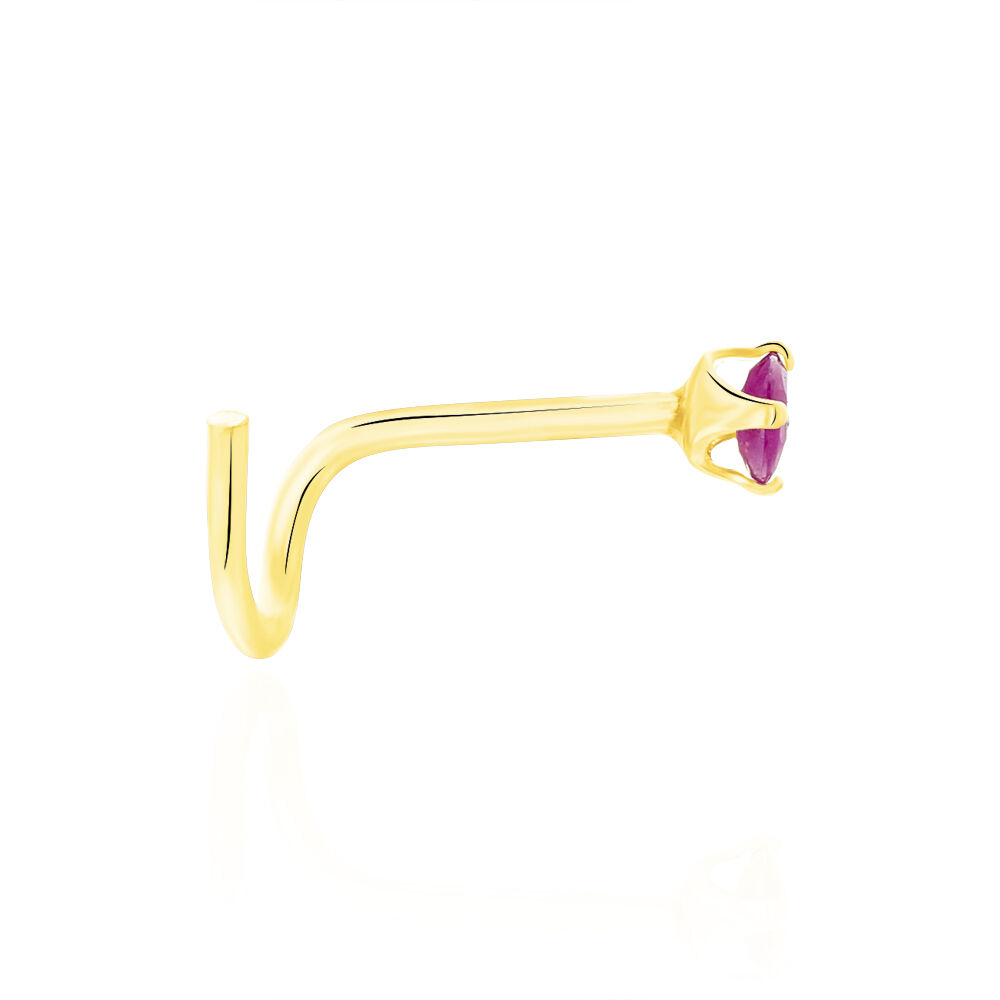 Piercing De Nez Friea Serti Griffe Or Jaune Rubis - Piercing Nez Femme | Marc Orian