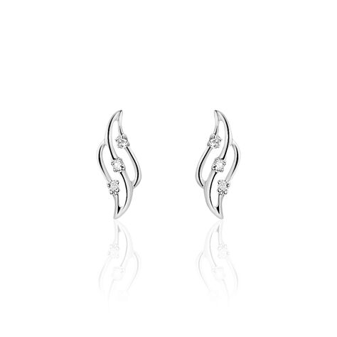 Boucles D'oreilles Puces Marnie Or Blanc Diamant - Boucles d'oreilles Pendantes Femme | Marc Orian