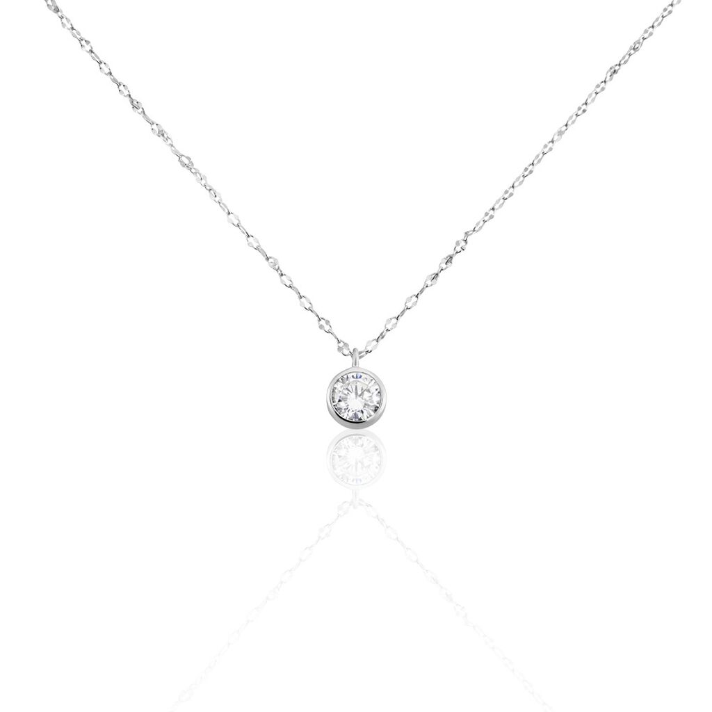 Collier Jaclyn Argent Blanc Oxyde De Zirconium - Colliers solitaires Femme | Marc Orian