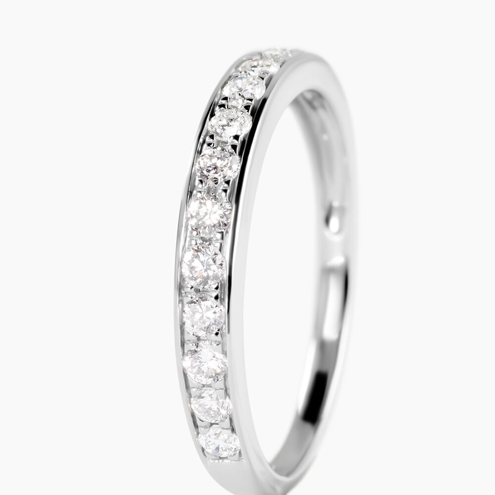 Alliance Rhea Ld Platine Blanc Diamant Synth&eacute;tique - Alliances avec pierres Femme | Marc Orian