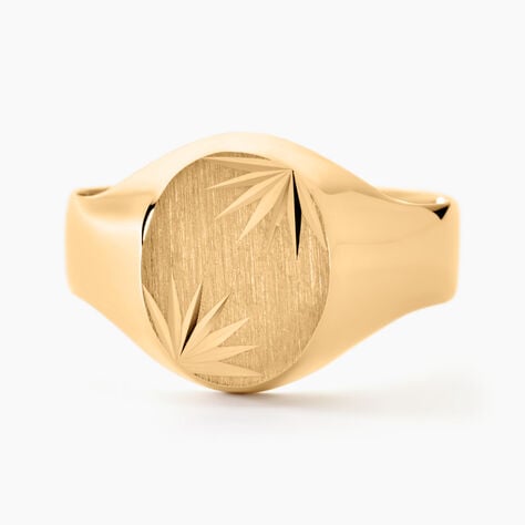 Chevalière Gerrard Ovale Diamantee Soleil Or Jaune - Chevalières Femme | Marc Orian