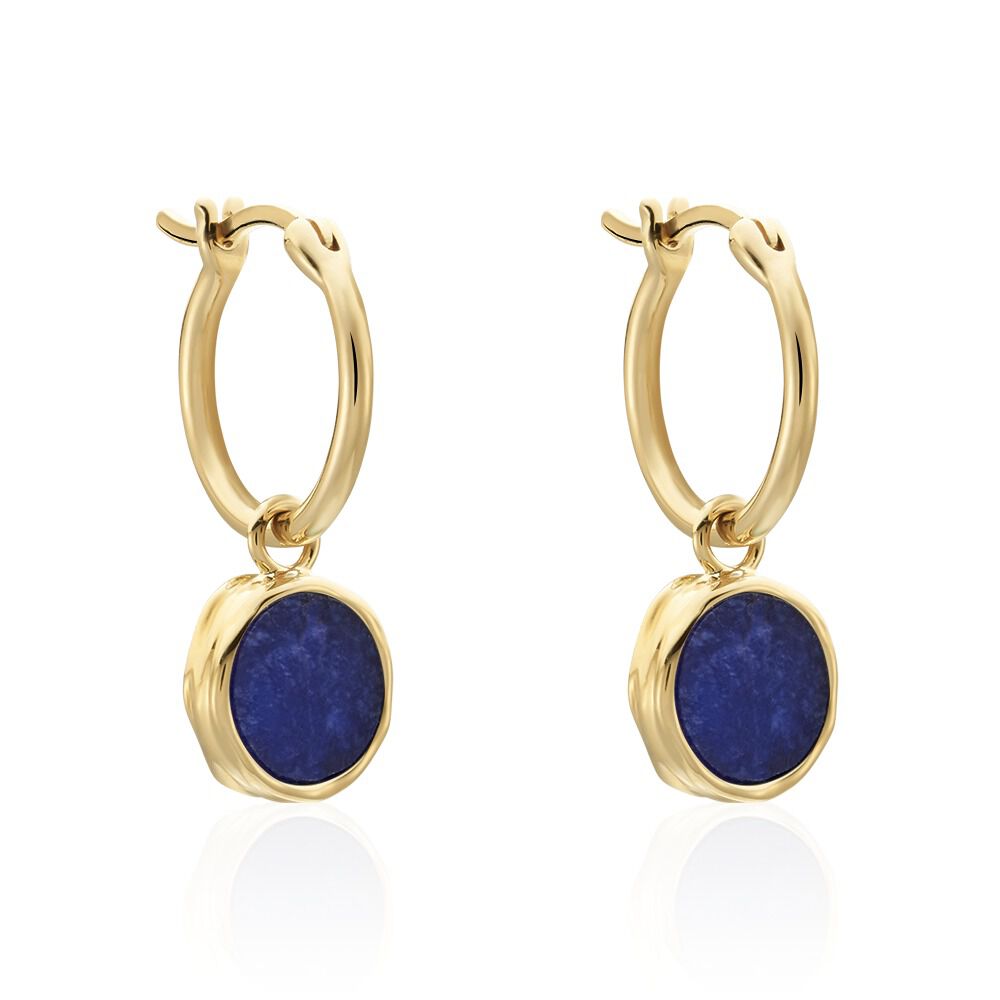 Créoles Plaqué Or Neassa Sodalite - Créoles Femme | Marc Orian