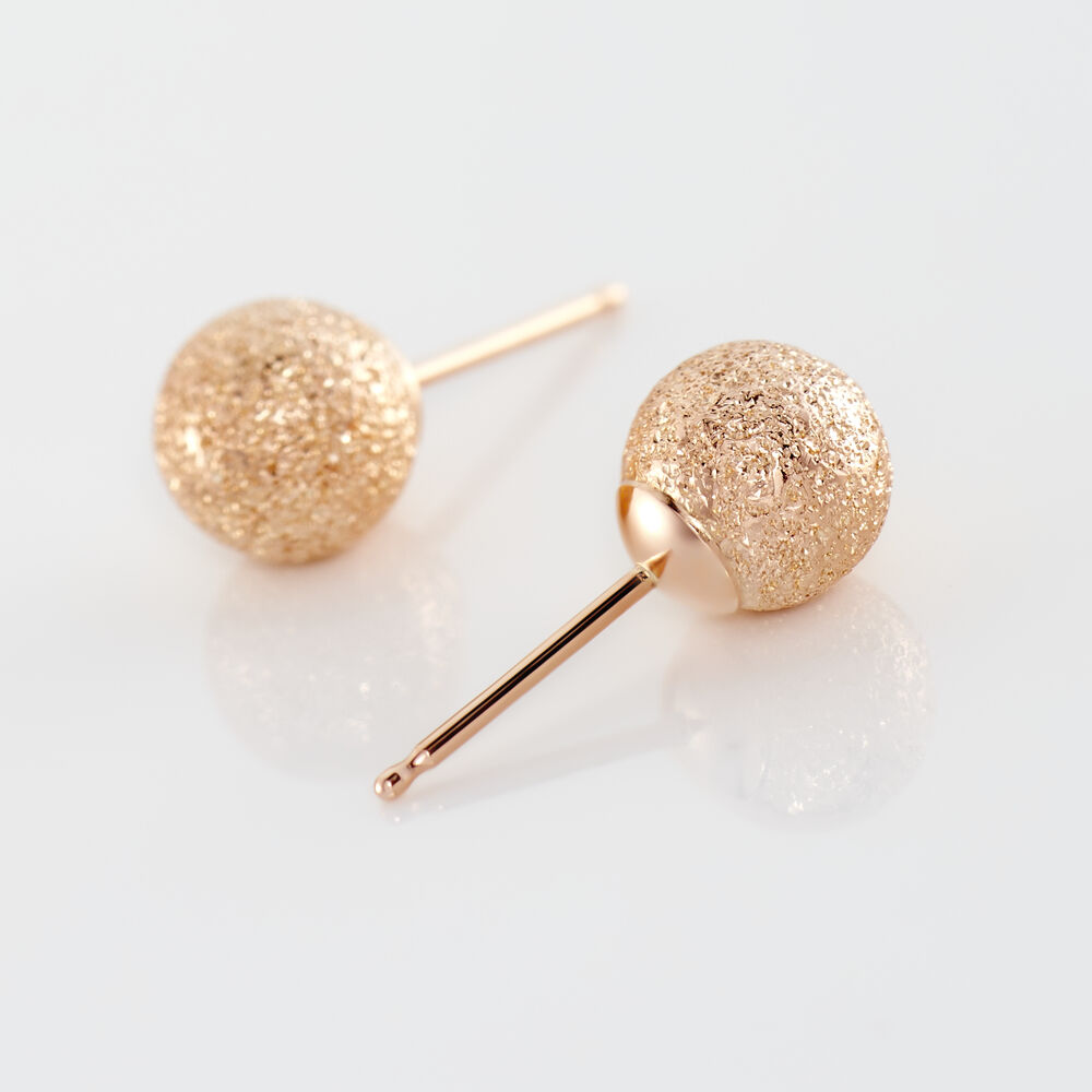 Boucles D'oreilles Puces Fidelia Boule Sablee Or Rose - Puces Femme | Marc Orian