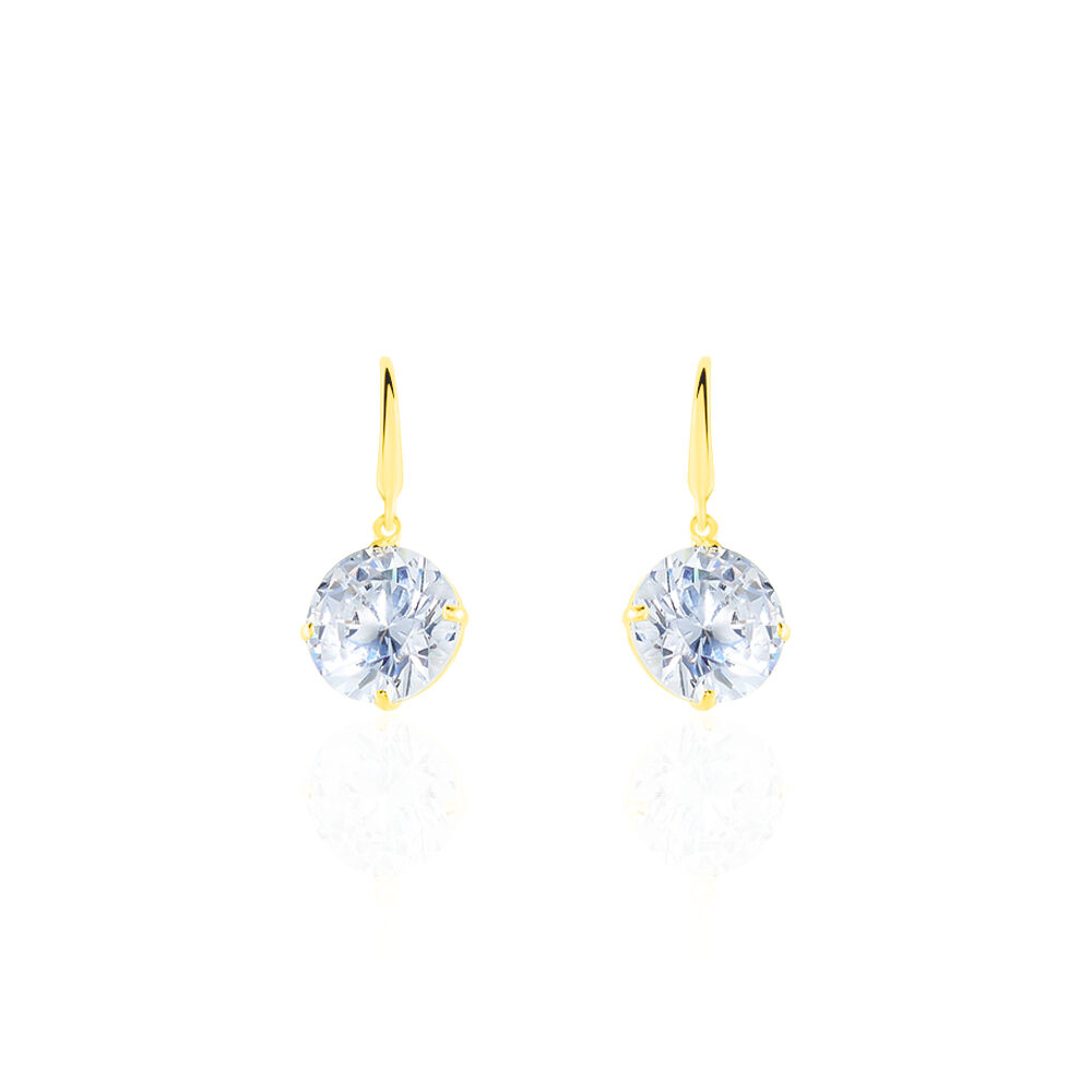 Boucles D'oreilles Pendantes Oxyde Rond Or Jaune Oxyde De Zirconium - Pendantes Femme | Marc Orian