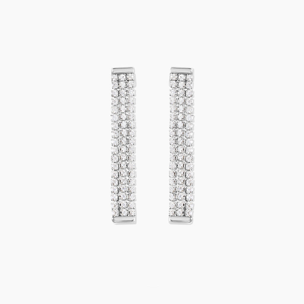Boucles D'Oreilles Pendantes Serenna Argent Blanc Oxyde De Zirconium - Pendantes Femme | Marc Orian