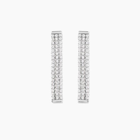 Boucles D'Oreilles Pendantes Serenna Argent Blanc Oxyde De Zirconium - Pendantes Femme | Marc Orian