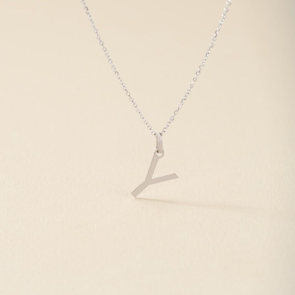 Pendentif Ionia Lettre Or Blanc - Pendentifs Famille | Marc Orian