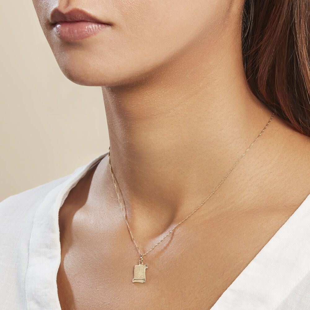 Pendentif Lamie Zodiaque Parchemin Or Jaune - Bijoux personnalisés Famille | Marc Orian