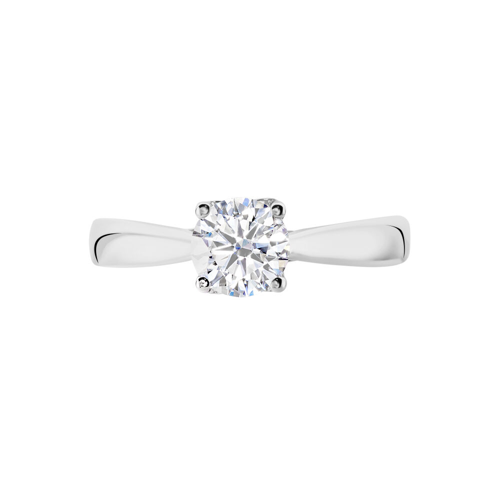 Bague Solitaire Vicoeuria Or Blanc Diamant Synth&eacute;tique - Parures de mariage Femme | Marc Orian