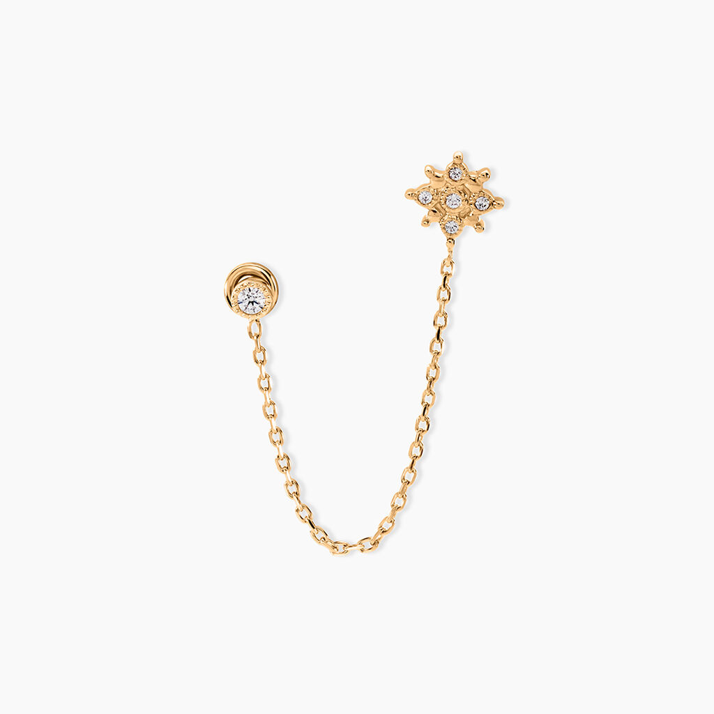 Bijou D'oreille Unitaire Lyric Plaqu&eacute; Or Jaune Oxyde De Zirconium - Piercings d'oreilles Femme | Marc Orian