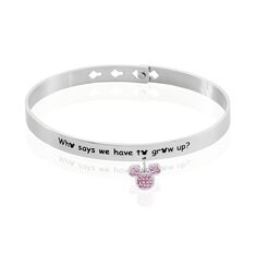 Bracelet Jonc Disney Acier Blanc Cristaux - Bracelets jonc Femme | Marc Orian