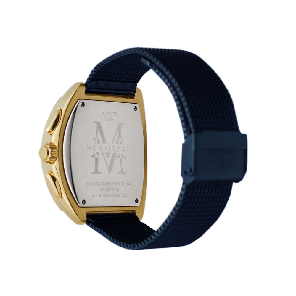Montre Montignac Tonneau Bleu - Montres &eacute;tanches Homme | Marc Orian