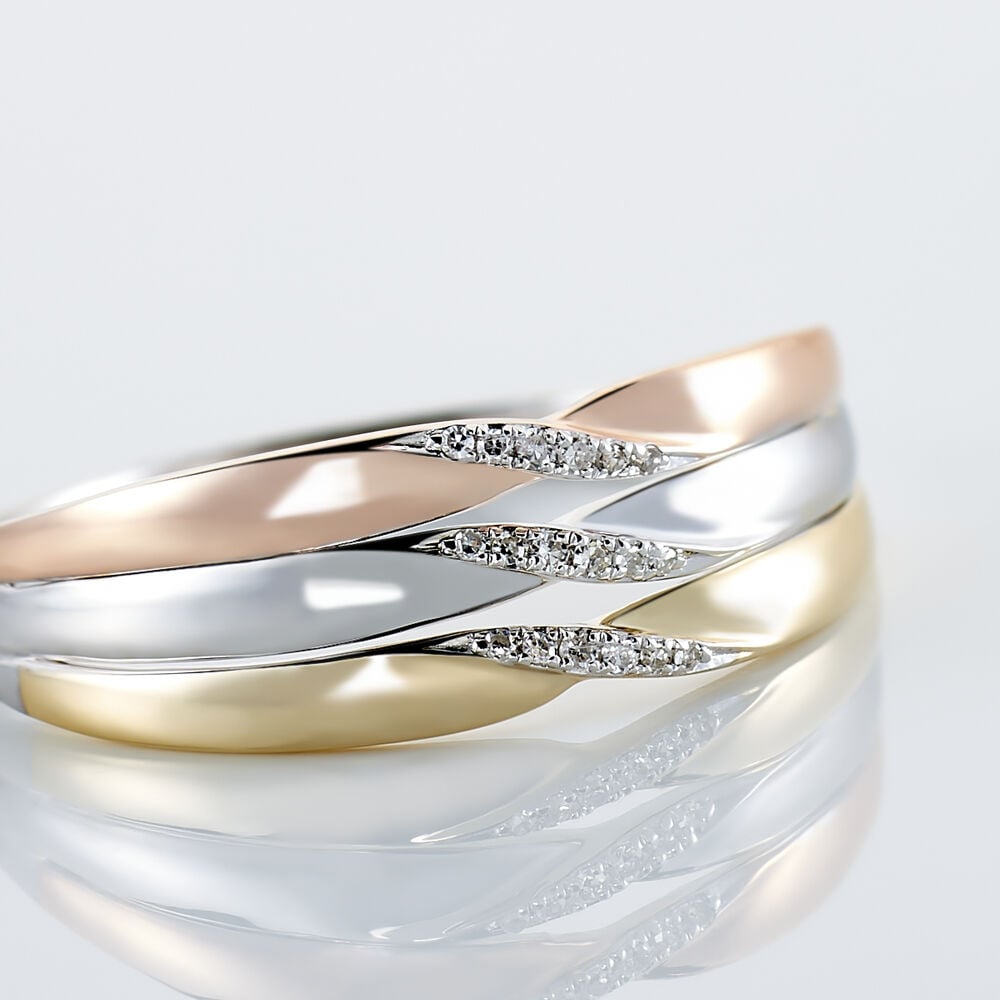 Bague Nesibe Or Tricolore Diamant - Parures de mariage Femme | Marc Orian