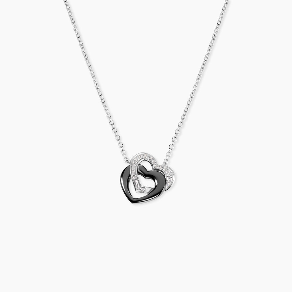 Collier Lovea Argent Blanc C&eacute;ramique Et Oxyde De Zirconium - Colliers avec pierres Femme | Marc Orian