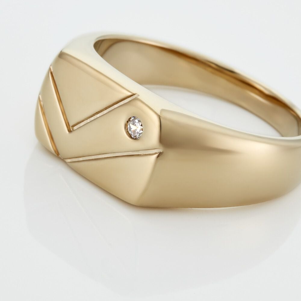 Chevali&egrave;re Plaqu&eacute; Or Jaune Gyorgy Oxyde De Zirconium - Solitaires Homme | Marc Orian