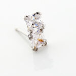 Boucles D'oreilles Puces Or Blanc Oxyde De Zirconium - Puces Famille | Marc Orian