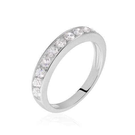 Demi-alliance Or Blanc  Valentine Diamant Synthetique - Alliances avec pierres Femme | Marc Orian