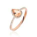 Bague Alice Or Rose Morganite Et Oxyde De Zirconium - Bagues pierres fines Femme | Marc Orian